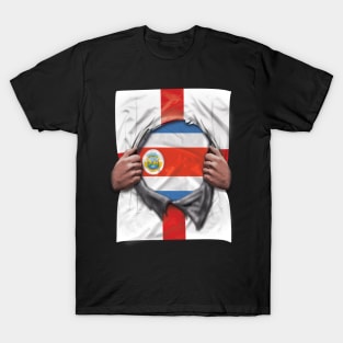 Costa Rica Flag English Flag Ripped - Gift for Costa Rican From Costa Rica T-Shirt